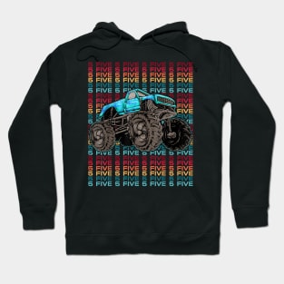 5 Years Old Monster Truck 5th Birthday Truck Party Hoodie